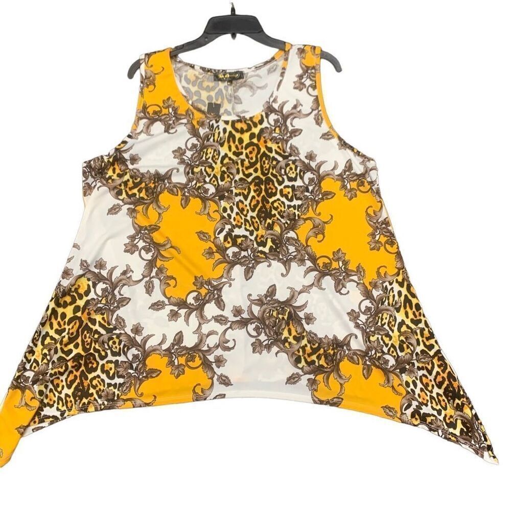 Chainlink Patterned Multicolored Asymmetrical Tan… - image 1